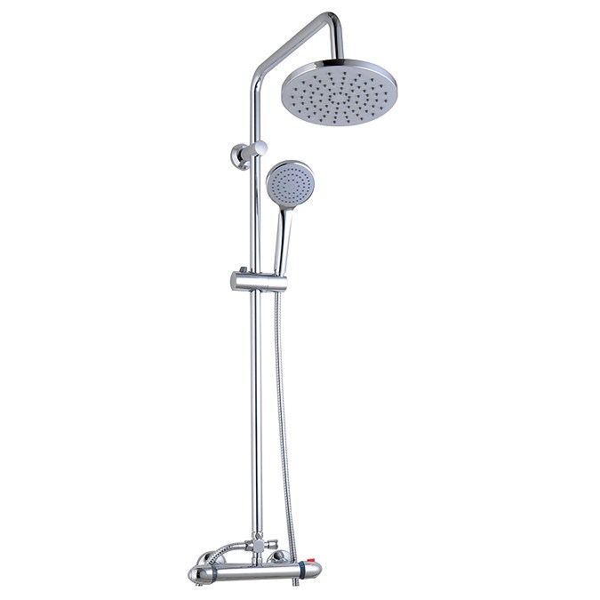 Modern Round Thermostatic Shower Kit - Chrome Large Image