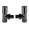 Arezzo Modern Angled Radiator Valves - Gunmetal Grey