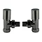 Arezzo Modern Angled Radiator Valves - Gunmetal Grey
