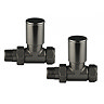 Arezzo Satin Gunmetal Grey Straight Radiator Valves