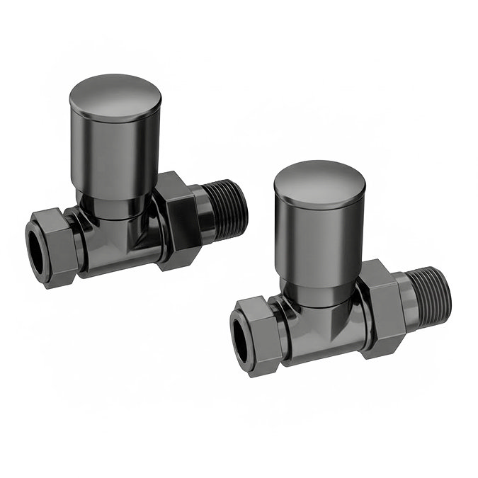 Arezzo Satin Gunmetal Grey Straight Radiator Valves
