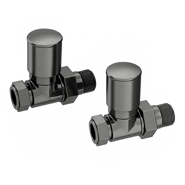 Arezzo Satin Gunmetal Grey Straight Radiator Valves