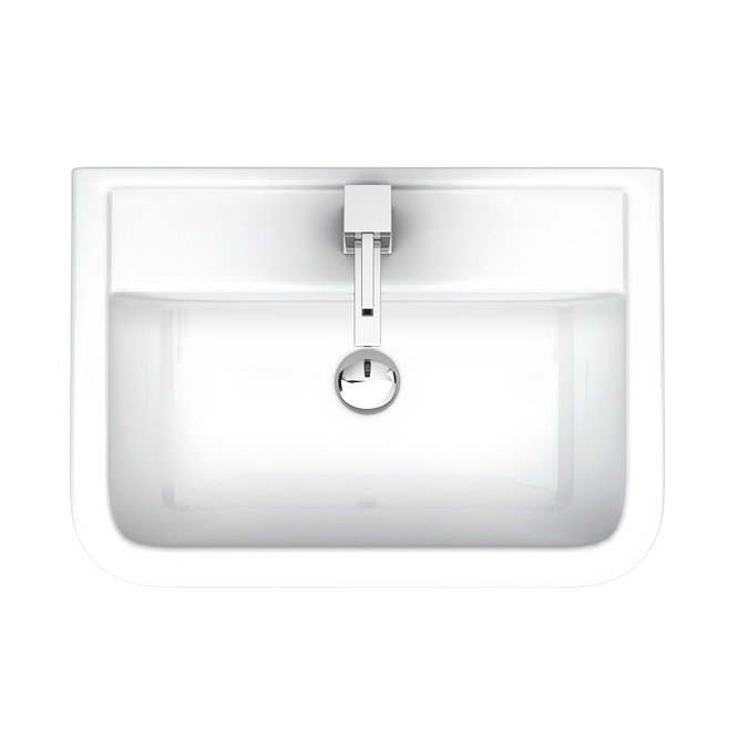 Pro 600 Modern Short Projection Basin & Pedestal (550mm Wide - 1 Tap Hole)  In Bathroom Large Image