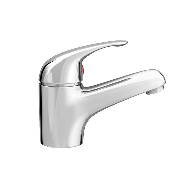 Modern Single Lever Basin Tap with Waste - Chrome - DTY305  In Bathroom Large Image