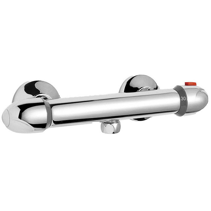 Modern Slide Rail Shower Kit with Thermostatic Bar Valve - Chrome  Profile Large Image
