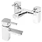 Modern Square Basin Mixer and Bath Filler Package Large Image