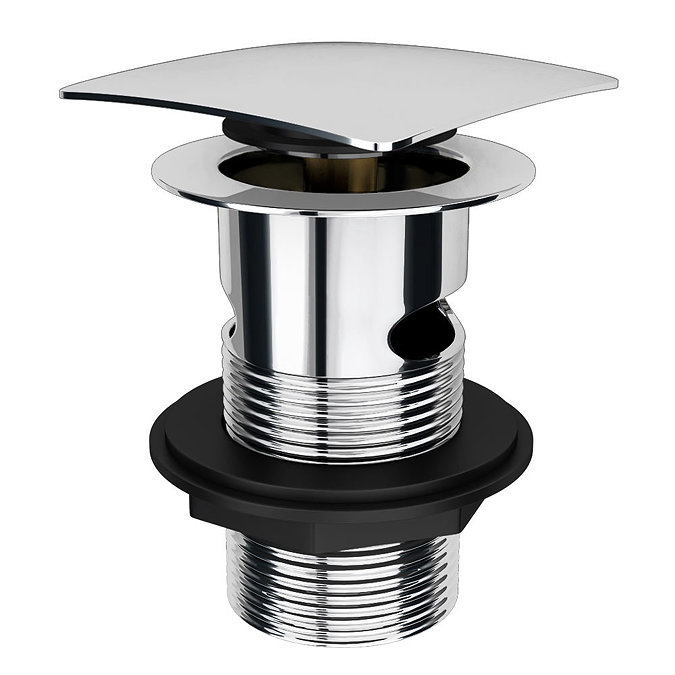 Modern Square Chrome Click Clack Basin Waste + Bottle Trap Pack Feature Large Image