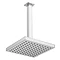 Modern Square Triple Valve with Diverter, Ceiling Mounted Square Shower Head, 4 Body Jets + Slider