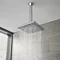 Modern Square Triple Valve with Diverter, Ceiling Mounted Square Shower Head, 4 Body Jets + Slider  Newest Large Image