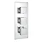 Modern Square Triple Valve with Diverter, Ceiling Mounted Square Shower Head, 4 Body Jets + Slider