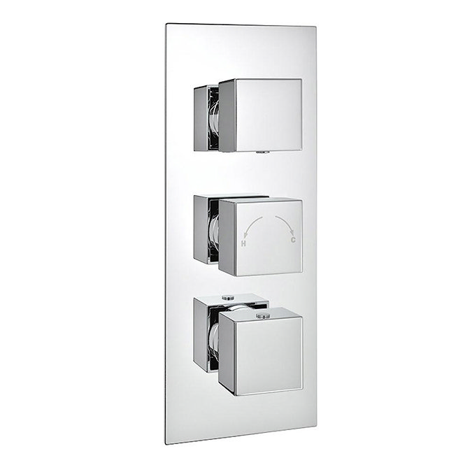 Modern Triple Outlet Shower Pack with Head, Body Hets + Slider Rail In Bathroom Large Image