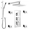 Modern Triple Outlet Shower Pack with Head, Body Hets and Slider Rail Large Image
