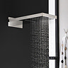 Modern Square Triple Valve with Diverter, Fixed Water Blade Shower Head & 6 Body Jets Standard Large