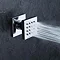 Modern Square Triple Valve with Diverter, Fixed Water Blade Shower Head & 6 Body Jets Newest Large I