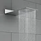 Modern Square Triple Valve with Diverter, Thin Fixed Shower Head, 4 Body Jets + Handset  Standard La