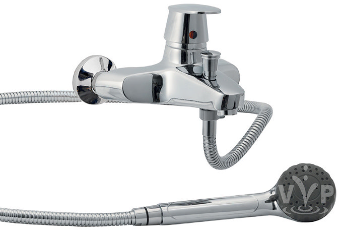 Modern Surf Single Lever Wall Mounted Bath Shower Mixer Large Image