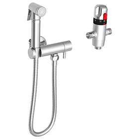 Cruze Modern Thermostatic Douche Shower Spray Kit with Shut Off Valve and Hose