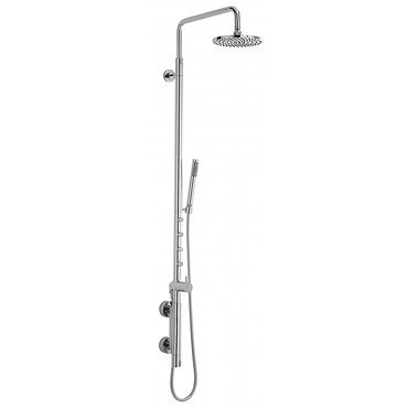 Modern Vertical Thermostatic Bar Valve with Fixed Shower Head, 4 Body Jets & Shower Kit Profile Large Image
