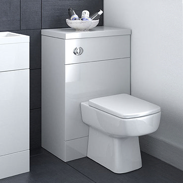 Modern WC Unit Incl. Polymarble Worktop and Square Toilet (505mm Wide)  Profile Large Image