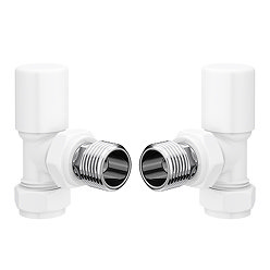 Arezzo Modern White Angled Radiator Valves Large Image