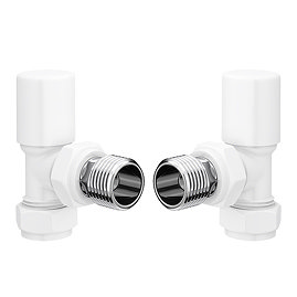 Arezzo Modern White Angled Radiator Valves Large Image