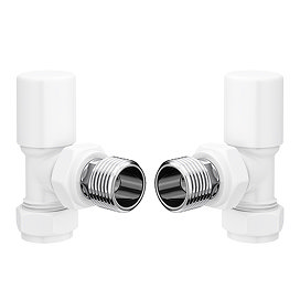 Arezzo Modern White Angled Radiator Valves Large Image