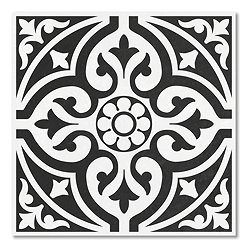 Molyneux Black & White Patterned Floor Tiles - 450 x 450mm