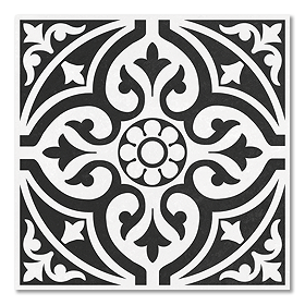 Molyneux Black & White Patterned Floor Tiles - 450 x 450mm