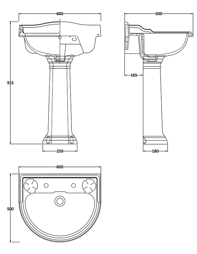 Monaco 4-Piece Traditional Bathroom Suite