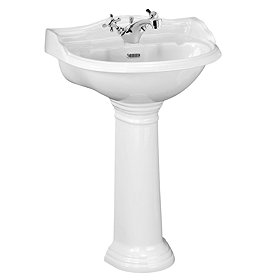 Monaco 600mm 1 Tap Hole Basin + Full Pedestal Large Image