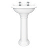 Monaco Traditional Basin + Pedestal (2 Tap Hole - Various Sizes)  Feature Large Image