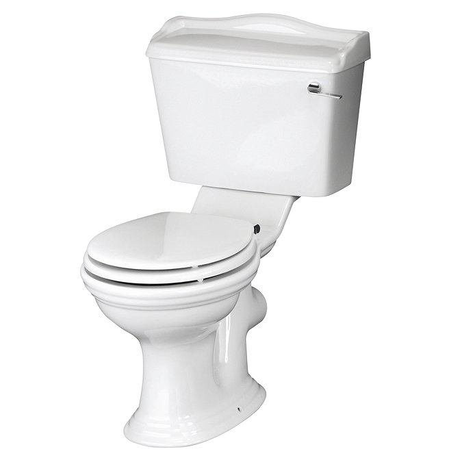 Monaco Traditional Close Coupled Toilet with Soft Close Seat (Gloss White)