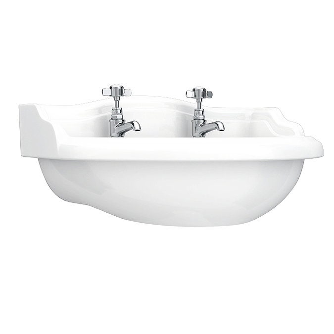 Monaco Traditional Wall Hung Cloakroom Basin (500mm Wide - 2 Tap Hole)