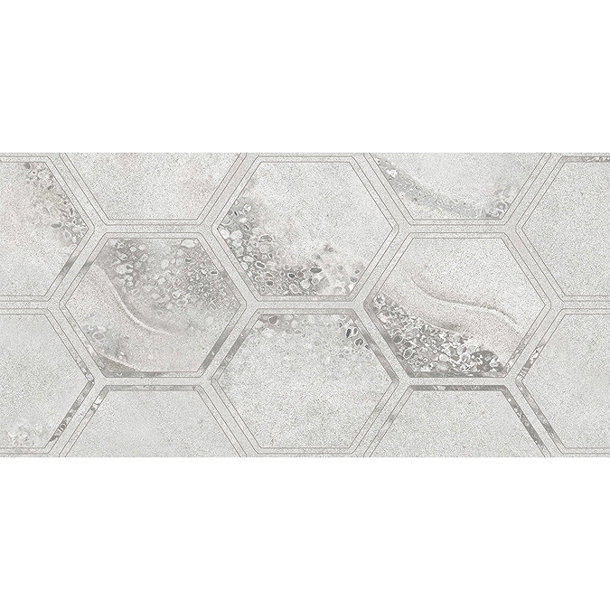 Monsanto Grey Hexagon Stone Effect Wall Tiles - 300 x 600mm  Feature Large Image