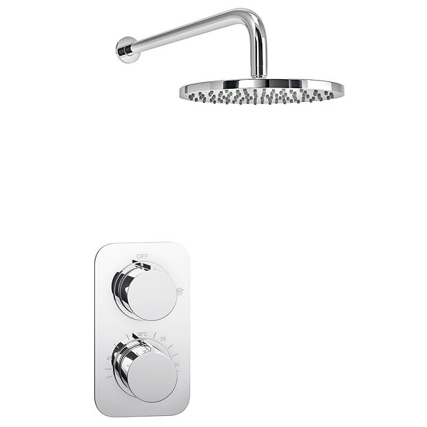 Montreal Concealed Modern Shower Package with Valve + Fixed Round Head