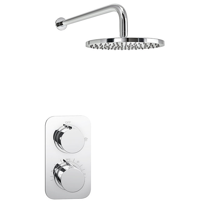 Montreal Concealed Modern Shower Package with Valve + Fixed Round Head Large Image