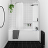 Montreal Curtain Rail Bath Screen with Integrated Towel Rail  Profile Large Image