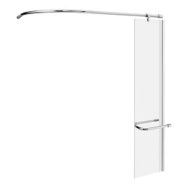 Montreal Curtain Rail Bath Screen with Integrated Towel Rail Large Image