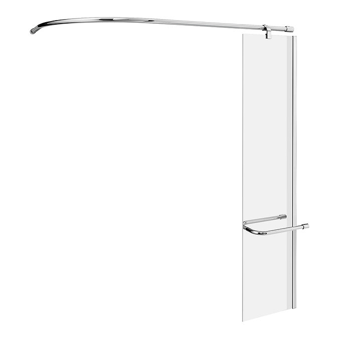 Montreal Curtain Rail Bath Screen with Integrated Towel Rail Large Image