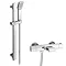 Montreal Wall Mounted Thermostatic Bath Shower Mixer Tap + Slider Rail Kit Large Image