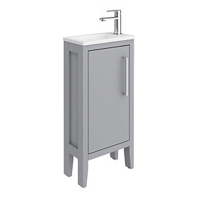 Montrose 400mm Dove Grey Cloakroom Vanity Unit with Chrome Handle