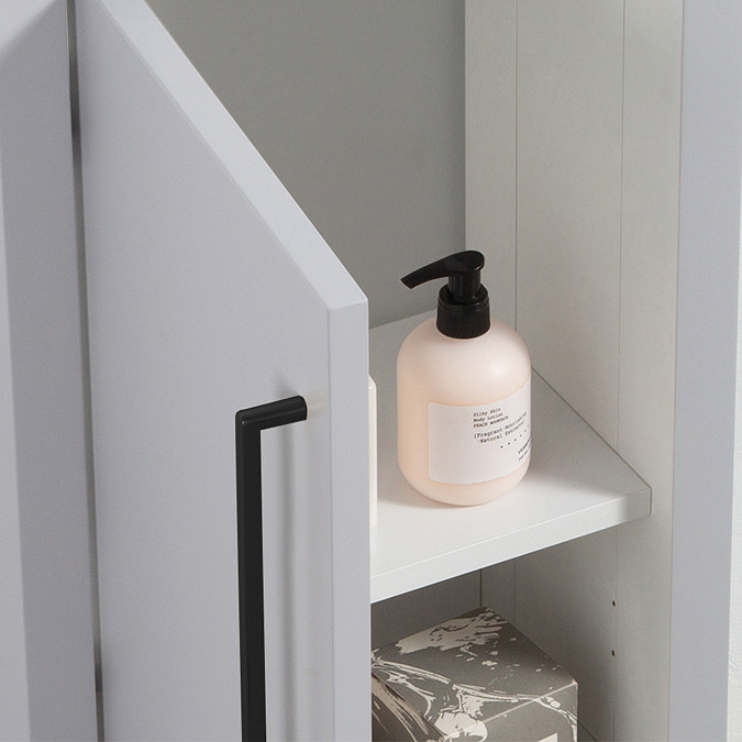 Montrose 400mm Dove Grey Cloakroom Vanity Unit with Matt Black Handle