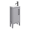 Montrose 400mm Dove Grey Cloakroom Vanity Unit with Matt Black Handle