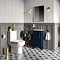 Montrose 400mm Indigo Blue Cloakroom Vanity Unit with Brushed Brass Handle