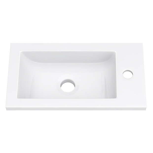Montrose 400mm White Cloakroom Vanity Unit with Brushed Brass Handle