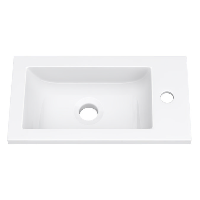 Montrose 400mm White Cloakroom Vanity Unit with Brushed Brass Handle