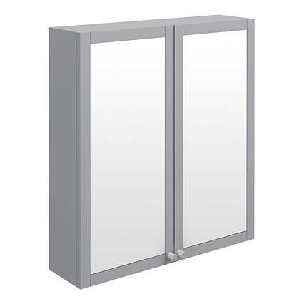 Montrose 600mm Dove Grey Mirrored Cabinet with Chrome Handles