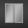 Montrose 600mm Dove Grey Mirrored Cabinet with Matt Black Handles