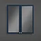 Montrose 600mm Indigo Blue Mirrored Cabinet with Brushed Brass Handles