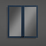 Montrose 600mm Indigo Blue Mirrored Cabinet with Matt Black Handles